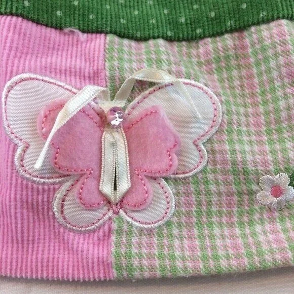 Baby Dress Rare Too Size 24 months One Piece Twill Corduroy Jumper Green Spring - Picture 5 of 12